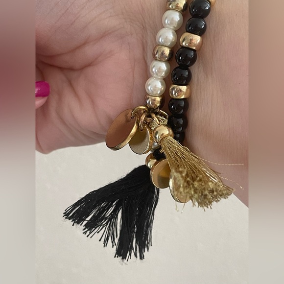 J Crew Bead and Tassel Stretch Bracelets with Charms - Picture 10 of 11